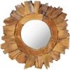 DéCOSHOP26 Miroir Mural 40 Cm Teck Rond Motif De Pétales Bois - Noir -Miroir Soldes Boutique 32510436 1