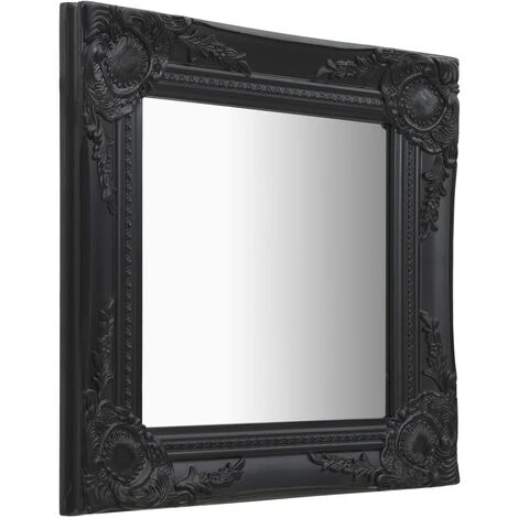 DéCOSHOP26 Miroir Mural Carré Style Baroque 40x40 Cm Noir - Noir 4 DéCOSHOP26 Miroir Mural Carré Style Baroque 40x40 Cm Noir - Noir – Image 2
