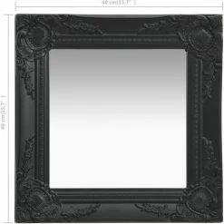DéCOSHOP26 Miroir Mural Carré Style Baroque 40x40 Cm Noir - Noir 11 DéCOSHOP26 Miroir Mural Carré Style Baroque 40x40 Cm Noir - Noir -Miroir Soldes Boutique 32510439 5