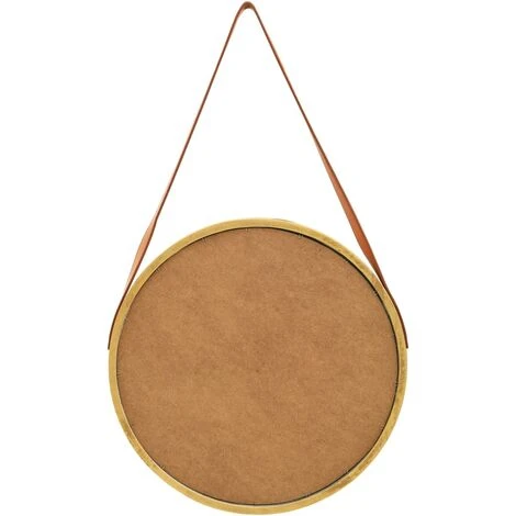 DéCOSHOP26 Miroir Mural Avec Sangle Marron 50 Cm Bois Doré - Marron 7 DéCOSHOP26 Miroir Mural Avec Sangle Marron 50 Cm Bois Doré - Marron – Image 5