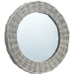 DéCOSHOP26 Miroir Mural Rond 70 Cm En Osier - Noir -Miroir Soldes Boutique 32510447 2