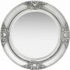 DéCOSHOP26 Miroir Mural Rond Style Baroque 50 Cm Argenté - Argentéer -Miroir Soldes Boutique 32510459 1
