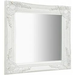 DéCOSHOP26 Miroir Mural Carré Style Baroque 50x50 Cm Blanc - Blante -Miroir Soldes Boutique 32510464 2