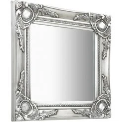 DéCOSHOP26 Miroir Mural Carré Style Baroque 40x40 Cm Argenté - Argentéer 8 DéCOSHOP26 Miroir Mural Carré Style Baroque 40x40 Cm Argenté - Argentéer -Miroir Soldes Boutique 32510466 2