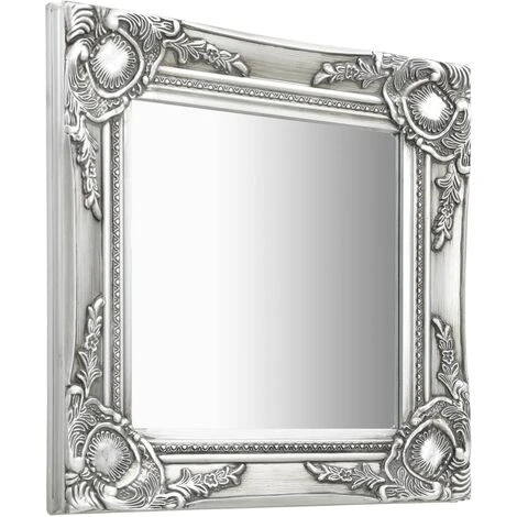 DéCOSHOP26 Miroir Mural Carré Style Baroque 40x40 Cm Argenté - Argentéer 4 DéCOSHOP26 Miroir Mural Carré Style Baroque 40x40 Cm Argenté - Argentéer – Image 2