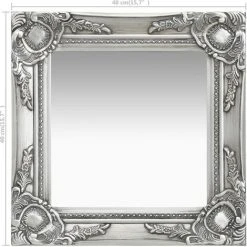 DéCOSHOP26 Miroir Mural Carré Style Baroque 40x40 Cm Argenté - Argentéer 11 DéCOSHOP26 Miroir Mural Carré Style Baroque 40x40 Cm Argenté - Argentéer -Miroir Soldes Boutique 32510466 5