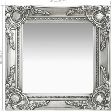DéCOSHOP26 Miroir Mural Carré Style Baroque 40x40 Cm Argenté - Argentéer 7 DéCOSHOP26 Miroir Mural Carré Style Baroque 40x40 Cm Argenté - Argentéer – Image 5
