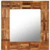 DéCOSHOP26 Miroir Mural Bois De Récupération Massif 60 X 60 Cm - Noir -Miroir Soldes Boutique 32510470 1