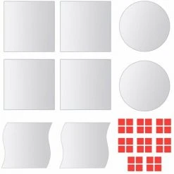 DéCOSHOP26 Set De 8 Carreaux De Miroir Multi-forme Verre Avec Bandes Adhésives - Or
