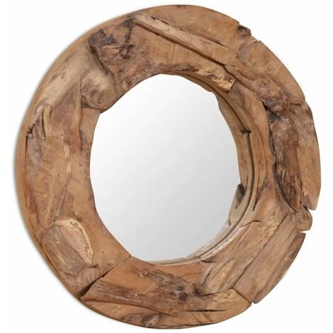DéCOSHOP26 Miroir Décoratif Rond Teck 60 Cm - Or 4 DéCOSHOP26 Miroir Décoratif Rond Teck 60 Cm - Or – Image 2