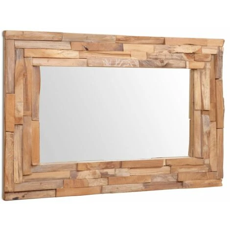 DéCOSHOP26 Miroir Décoratif Rectangulaire Teck Marron 90 X 60 Cm - Marron 7 DéCOSHOP26 Miroir Décoratif Rectangulaire Teck Marron 90 X 60 Cm - Marron – Image 5