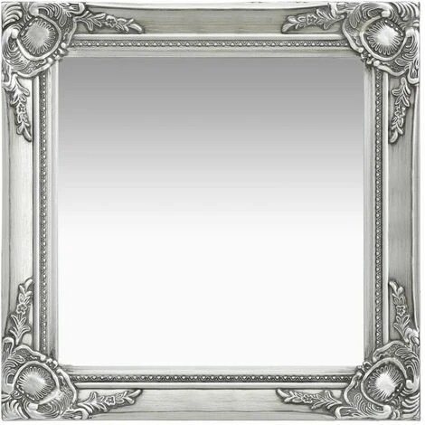 DéCOSHOP26 Miroir Mural Carré Style Baroque 50x50 Cm Argenté - Argentéer 3 DéCOSHOP26 Miroir Mural Carré Style Baroque 50x50 Cm Argenté - Argentéer