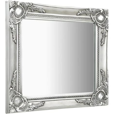 DéCOSHOP26 Miroir Mural Carré Style Baroque 50x50 Cm Argenté - Argentéer 4 DéCOSHOP26 Miroir Mural Carré Style Baroque 50x50 Cm Argenté - Argentéer – Image 2