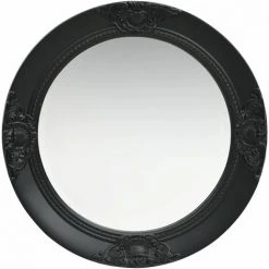 DéCOSHOP26 Miroir Mural Rond Style Baroque 50 Cm Noir - Noir -Miroir Soldes Boutique 32510509 2