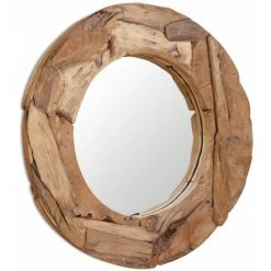 DéCOSHOP26 Miroir Mural Décoratif Rond Teck Marron 80 Cm - Marron 10 DéCOSHOP26 Miroir Mural Décoratif Rond Teck Marron 80 Cm - Marron -Miroir Soldes Boutique 32510513 4