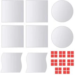 DéCOSHOP26 Set De 16 Carreaux De Miroir Multi-forme Verre Avec Bandes Adhésives - Or