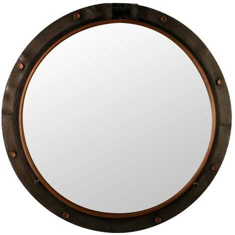 Atmosphera - Grand Miroir Mural Hublot En Métal Effet Rétro Et Vintage D 74 Cm - Marron 3 Atmosphera - Grand Miroir Mural Hublot En Métal Effet Rétro Et Vintage D 74 Cm - Marron