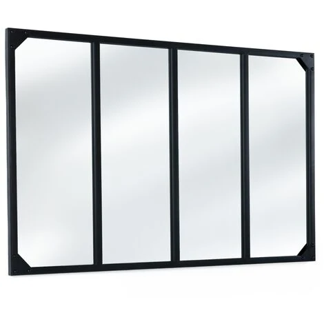 IDMARKET Miroir Verrière 4 Bandes Design Industriel 110X70 Cm 5 IDMARKET Miroir Verrière 4 Bandes Design Industriel 110X70 Cm – Image 4