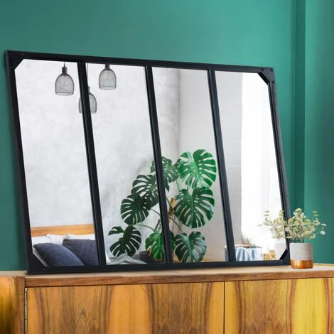 IDMARKET Miroir Verrière 4 Bandes Design Industriel 110X70 Cm 6 IDMARKET Miroir Verrière 4 Bandes Design Industriel 110X70 Cm – Image 5