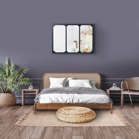 IDMARKET Miroir Verrière 3 Bandes Design Industriel 80X60 Cm 5 IDMARKET Miroir Verrière 3 Bandes Design Industriel 80X60 Cm – Image 3