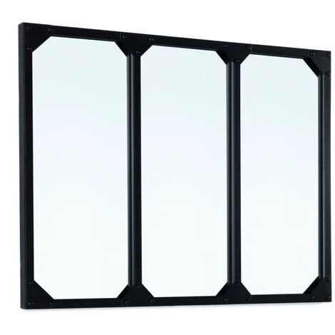 IDMARKET Miroir Verrière 3 Bandes Design Industriel 80X60 Cm 6 IDMARKET Miroir Verrière 3 Bandes Design Industriel 80X60 Cm – Image 4