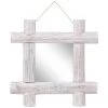 DéCOSHOP26 Miroir En Forme De Bûches Blanc 50x50 Cm Bois De Récupération Massif - Or -Miroir Soldes Boutique 32643877 1