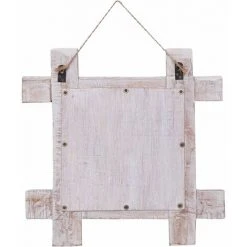 DéCOSHOP26 Miroir En Forme De Bûches Blanc 50x50 Cm Bois De Récupération Massif - Or -Miroir Soldes Boutique 32643877 3