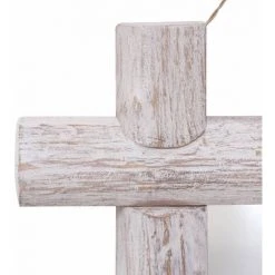 DéCOSHOP26 Miroir En Forme De Bûches Blanc 50x50 Cm Bois De Récupération Massif - Or -Miroir Soldes Boutique 32643877 4