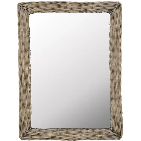 DéCOSHOP26 Miroir Osier Marron 60 X 80 Cm - Marron 3 DéCOSHOP26 Miroir Osier Marron 60 X 80 Cm - Marron