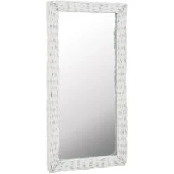 DéCOSHOP26 Miroir Osier Blanc 50 X 100 Cm - Blante -Miroir Soldes Boutique 32643929 2