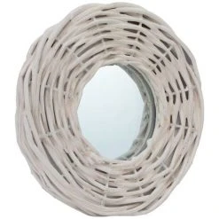 DéCOSHOP26 Set De 3 Miroirs Rond Diamètre 15 Cm En Osier Blanc - Blante -Miroir Soldes Boutique 32643930 3