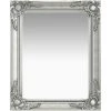 DéCOSHOP26 Miroir Mural Rectangulaire Style Baroque 50x60 Cm Argenté - Argentéer -Miroir Soldes Boutique 32644102 1