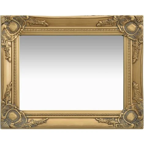 DéCOSHOP26 Miroir Mural Rectangulaire Style Baroque 50x40 Cm Doré - Or 3 DéCOSHOP26 Miroir Mural Rectangulaire Style Baroque 50x40 Cm Doré - Or