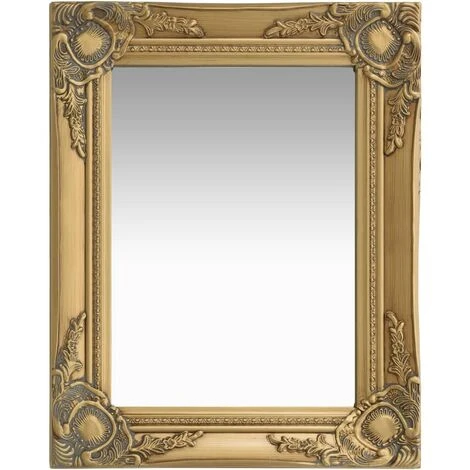 DéCOSHOP26 Miroir Mural Rectangulaire Style Baroque 50x40 Cm Doré - Or 4 DéCOSHOP26 Miroir Mural Rectangulaire Style Baroque 50x40 Cm Doré - Or – Image 2
