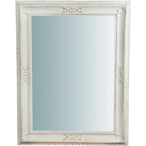 BISCOTTINI Miroir Mural Vertical/horizontal En Bois De Mur En Finition Blanche Antique L67XPR4, 5XH87 Cm Made In Italy 4 BISCOTTINI Miroir Mural Vertical/horizontal En Bois De Mur En Finition Blanche Antique L67XPR4, 5XH87 Cm Made In Italy – Image 2