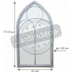 ESSCHERT DESIGN Miroir Fenêtre église 112 Cm Gris - Gris 9 ESSCHERT DESIGN Miroir Fenêtre église 112 Cm Gris - Gris -Miroir Soldes Boutique 3331473 4