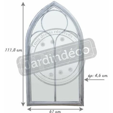 ESSCHERT DESIGN Miroir Fenêtre église 112 Cm Gris - Gris 6 ESSCHERT DESIGN Miroir Fenêtre église 112 Cm Gris - Gris – Image 4