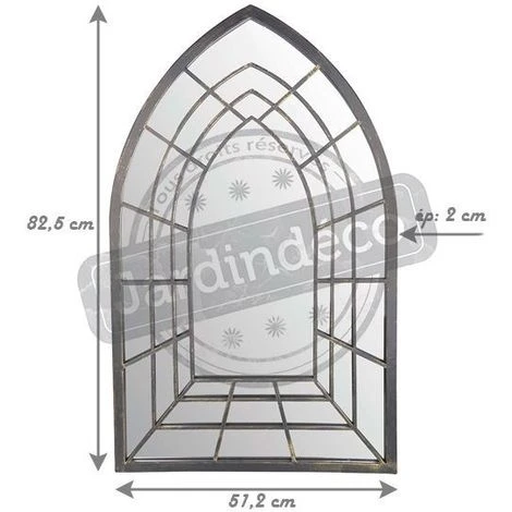 ESSCHERTDESIGN Miroir Trompe L'oeil Gothique Gris - Gris 4 ESSCHERTDESIGN Miroir Trompe L'oeil Gothique Gris - Gris – Image 2