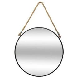 ATMOSPHERA, CRŽATEUR D'INTŽRIEUR Miroir Rond En Métal "Corde" 55cm Noir
