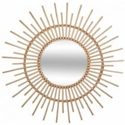 ATMOSPHERA, CRŽATEUR D'INTŽRIEUR Miroir Mural Rond "Rotin" 76cm Naturel