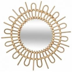 ATMOSPHERA, CRŽATEUR D'INTŽRIEUR Miroir Mural En Rotin "Soleil" 50cm Naturel