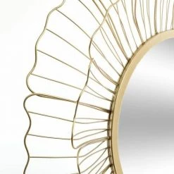 ATMOSPHERA, CRŽATEUR D'INTŽRIEUR Miroir Mural Rond En Métal "Fleur" 67cm Or -Miroir Soldes Boutique 33664904 2