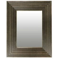 Paris Prix - Miroir Mural Déco "harper" 44cm Noir & Or