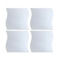 ATMOSPHERA, CRŽATEUR D'INTŽRIEUR Lot De 4 Miroirs Adhésifs "Vague" 30x30cm Argent