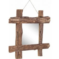 DéCOSHOP26 Miroir En Forme De Bûches Naturel 50x50 Cm Bois De Récupération Massif - Or 8 DéCOSHOP26 Miroir En Forme De Bûches Naturel 50x50 Cm Bois De Récupération Massif - Or -Miroir Soldes Boutique 33709391 2