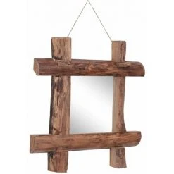 DéCOSHOP26 Miroir En Forme De Bûches Naturel 50x50 Cm Bois De Récupération Massif - Or 11 DéCOSHOP26 Miroir En Forme De Bûches Naturel 50x50 Cm Bois De Récupération Massif - Or -Miroir Soldes Boutique 33709391 5