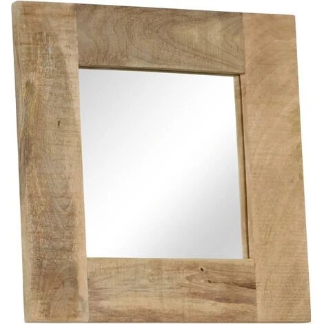 DéCOSHOP26 Miroir Mural Carré En Bois De Manguier Massif 50 X 50 Cm - Noir 4 DéCOSHOP26 Miroir Mural Carré En Bois De Manguier Massif 50 X 50 Cm - Noir – Image 2