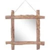 DéCOSHOP26 Miroir Forme De Bûches Naturel 70x70 Cm Bois De Récupération Massif - Or -Miroir Soldes Boutique 33709393 1