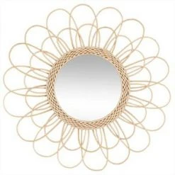 ATMOSPHERA, CRŽATEUR D'INTŽRIEUR Miroir Déco En Rotin "Fleur" 56cm Naturel