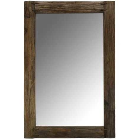 AUBRY GASPARD Miroir Rectangulaire En Bois Recyclé Rustique Rectangle Marron - Marron 3 AUBRY GASPARD Miroir Rectangulaire En Bois Recyclé Rustique Rectangle Marron - Marron